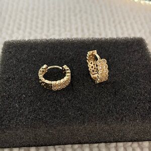 15mm CZ Small Hoop Earrings for Men Women Unisex Earrings Streetwear Hip Hop